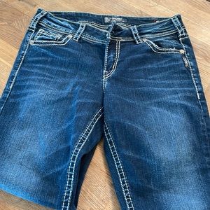 Silver capris jeans
